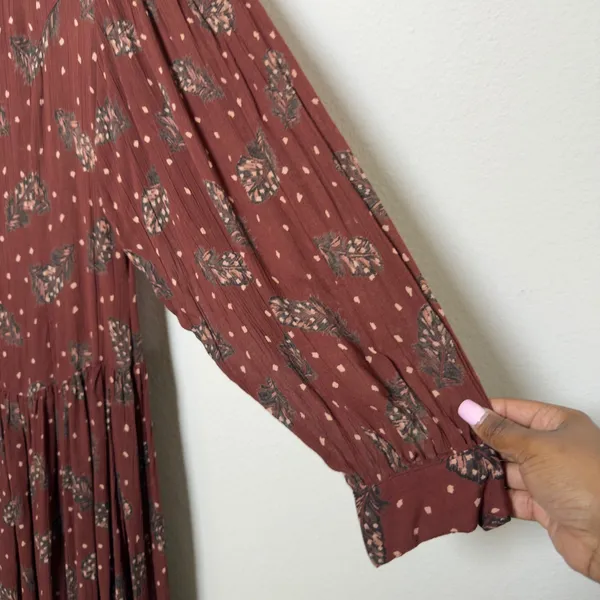 Phool Women Midi‎ Dress M Rust Brown Feather Academia Goblin Gremlin Whimsigoth - Image 6