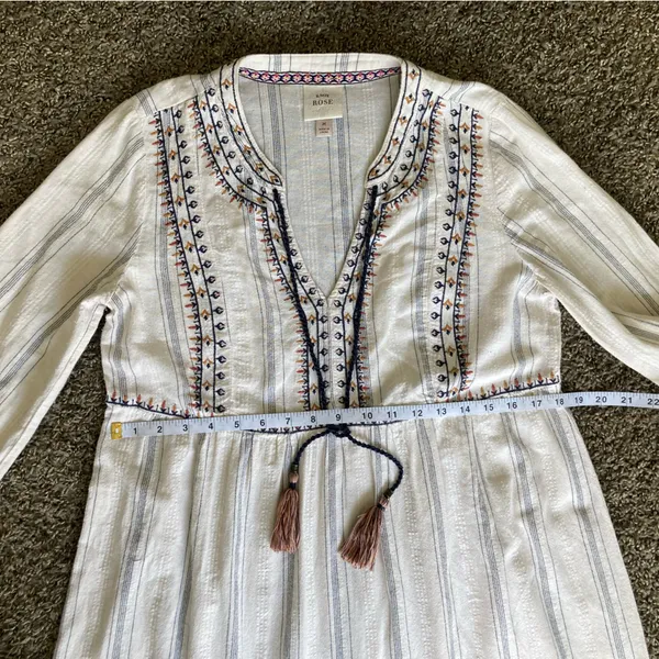 Knox Rose Boho Embroidered Peasant Tunic Dress – Size M - Image 6