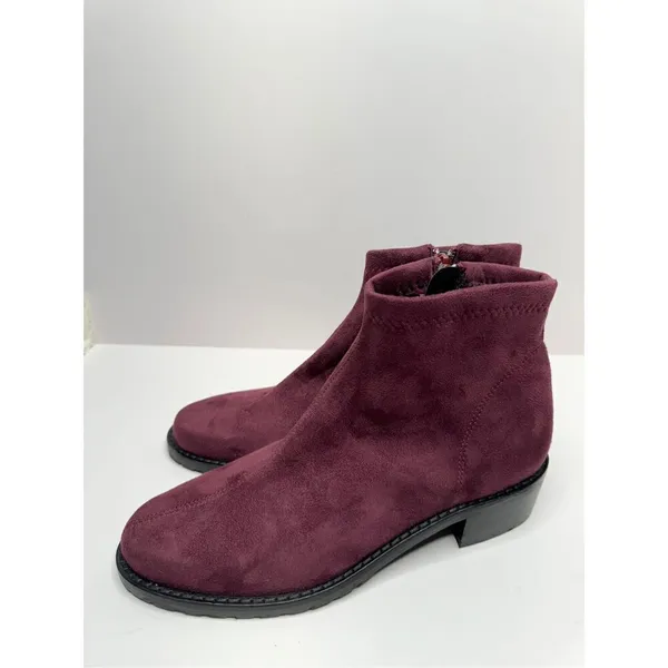 Ron White Boots Size 5.5US 36EUR Wine Giorgi Stretch Side Zip‎ Ankle Booties - Image 3