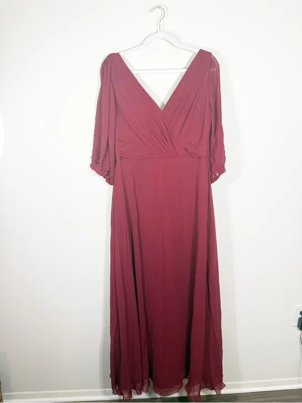NWT AW Bridal Polly Bridesmaid Maxi Dress Jester Red Size 14 - Image 4