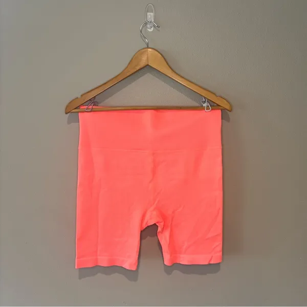 LOVE&SPORTS Neon Orange Athletic Gym‎ Shorts Spandex, High Rise Like New XL - Image 2
