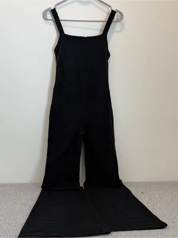 Beyond Yoga Spacedye Hit The Scene Jumpsuit Darkest Night Black Gray Small Bra - Image 4