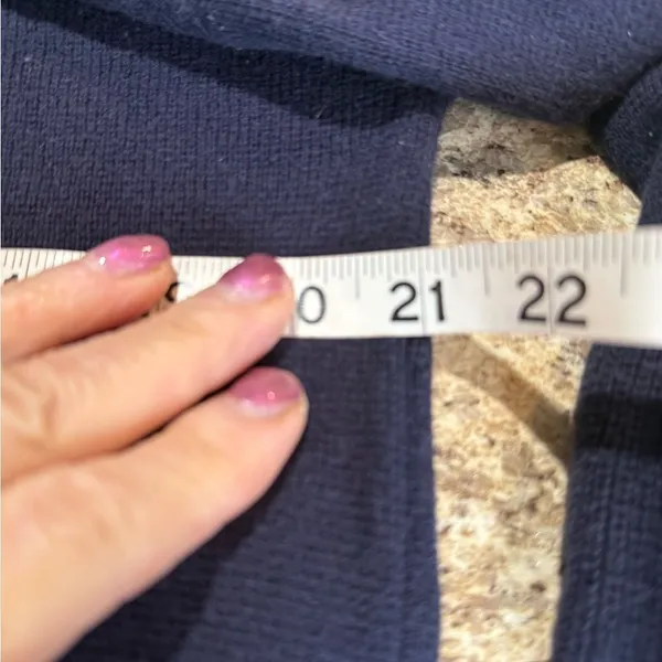Anthropologie Blue Off the Shoulder Relaxed Fit Sweater - Image 7