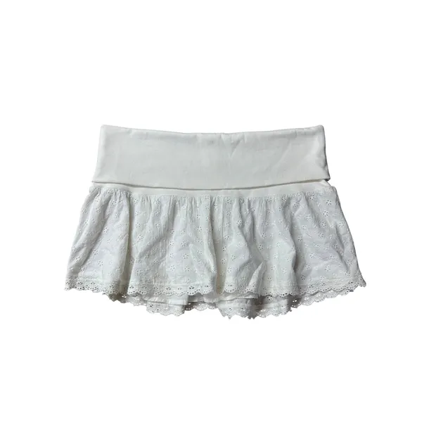 Kimchi Blue Urban Outfitters Foldover Eyelet Micro Mini Skirt Coquette Festival‎ - Image 2