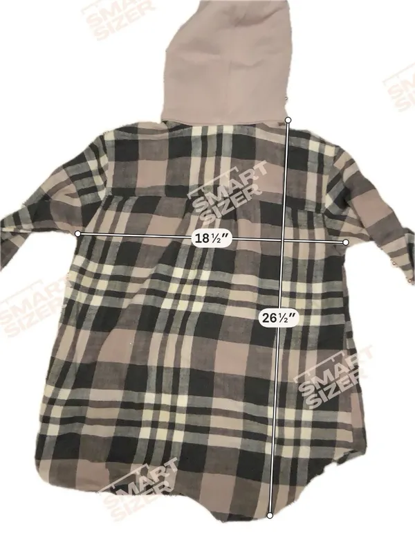 American Eagle Women’s Flannel XS Plaid Long Sleeve grey drawstring Button up - Image 4