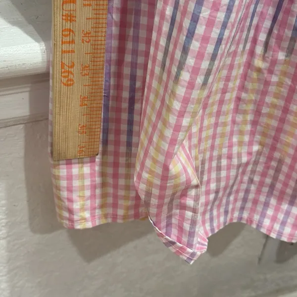 Charter Club Women S Cotton Preppy Party Plaid Midi Baby Shower‎ Pink Blue Dress - Image 6