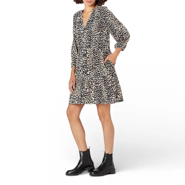 The Drop Caralynmirand Leopard Print Tiered V‎ Neck Mini Dress XXS - Image 2