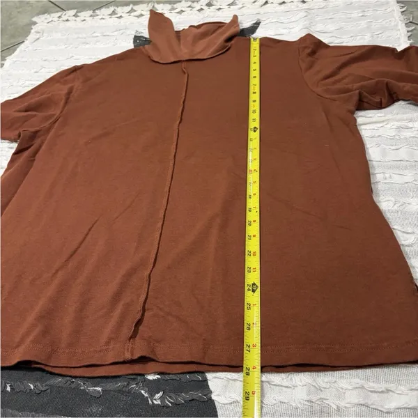 Bryn Walker Tunic Brown Sweater Top L Oversize Bamboo Organic Cotton Lagenlook - Image 7