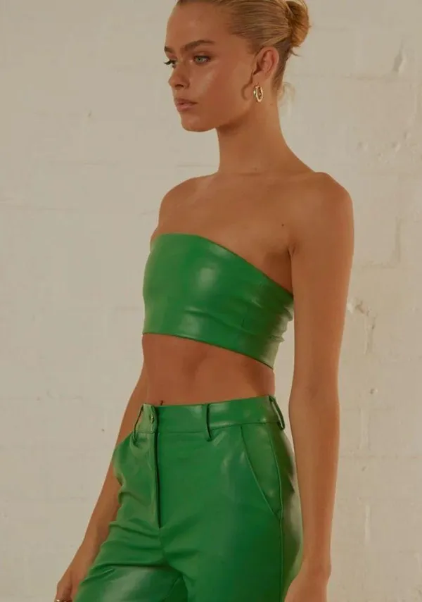 NWT PEPPERMAYO - Late Night Dance Crop Top - Jade Green size 8 - Image 4