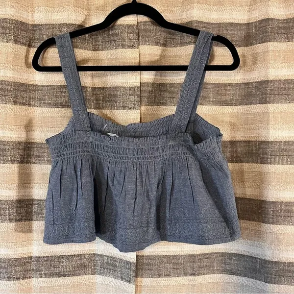 American Eagle Chambray Blue Crop Top Size Medium‎ - Image 7