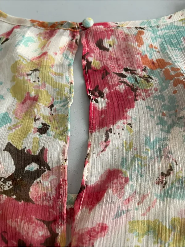 Floral Beaded Sleeveless Tank Top - M Multicolor - Image 6