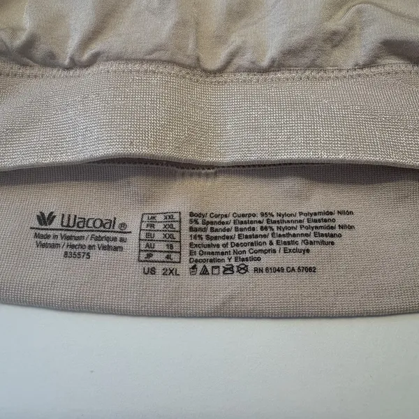 Wacoal 835575 B-Smooth Wire Free Bralette Bra Seamless Lined Womens 2XL XXL Sand - Image 8
