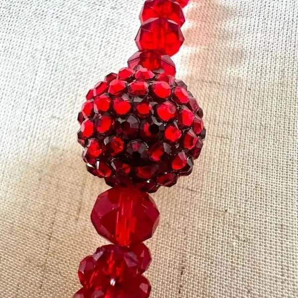 Charter Club red beaded multi strand strikezone necklace - Image 2