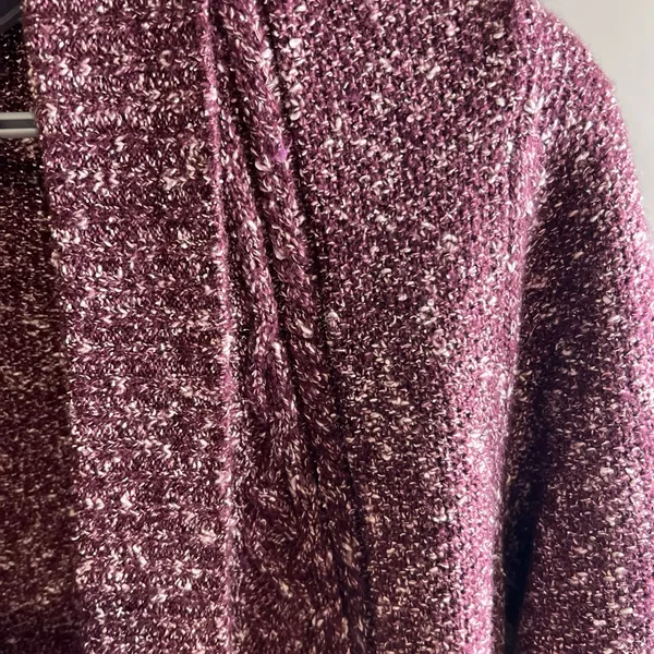 L.L. Bean Women's Burgundy Open-Front Cardigan - Image 3