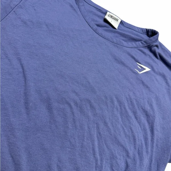 💪 Gymshark Blue Tie-Front Logo‎ Tee 🔵 Size L - Image 3