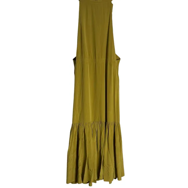 Tibi Eco Silk Yellow Sleeveless Halter Flounce Shift Midi Dress Size 8 - Image 11