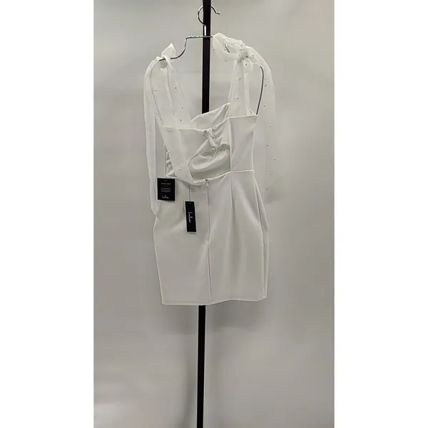 Lulu's White Tie-Shoulder Mini Dress - Image 3