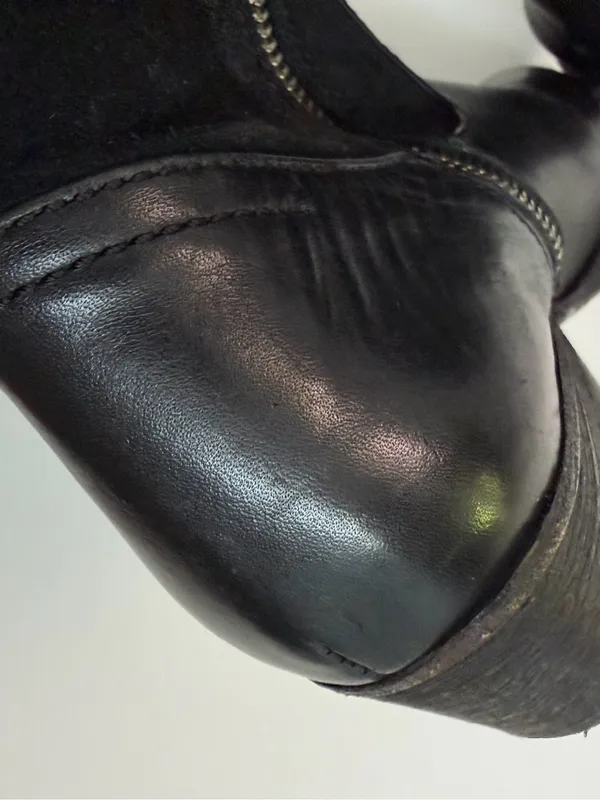 H by Hudson Riley Boots Leather Zippers Western Festival Cowgirl Boho Black - Image 11