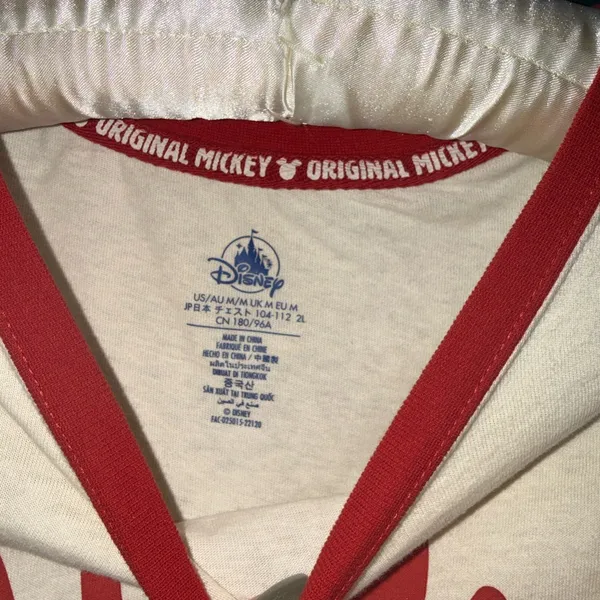 Disney White Ringer Tee with Red Trim and Vintage Print - Image 4