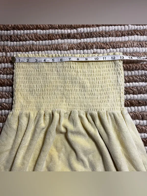 Aeropostale Y2K style Butter Yellow Strapless Smocked babydoll shirt dress - Image 5
