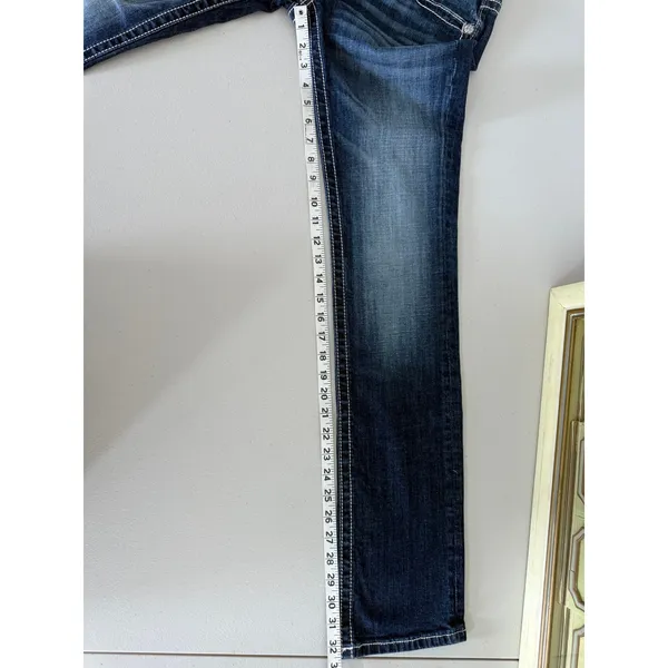 Miss Me Women's Embellished Bling Multicolor Signature Straight Dark Wash 27 - Image 7
