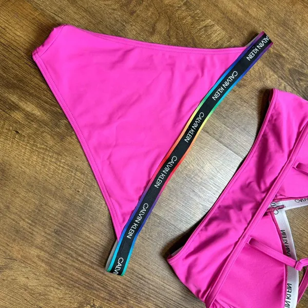 Calvin Klein Pink Branded Strappy Bikini Set Sz L/XL - Image 12
