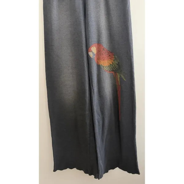 Aviator Nation Wide Leg Parrot Pocket Pants Faded Smoke Women's Size Medium - Image 5