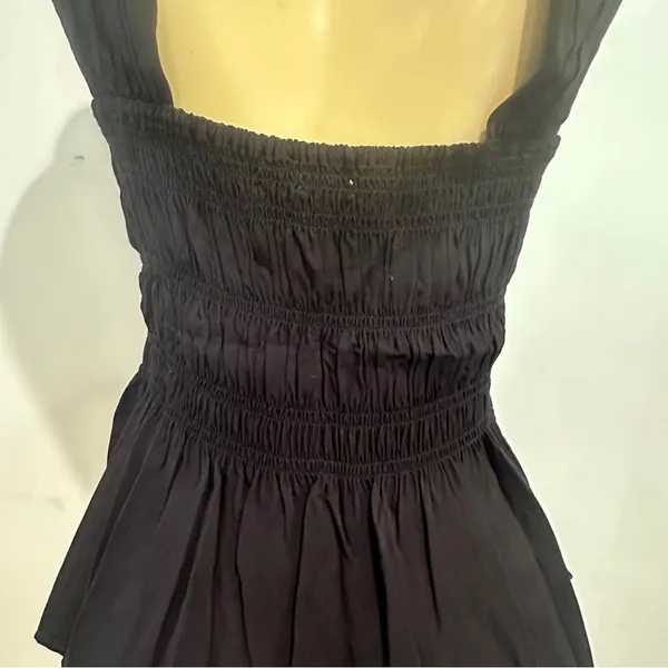 H&M Pleated Sleeveless Top Sz M Black Shirt Smocked H M HM - Image 5