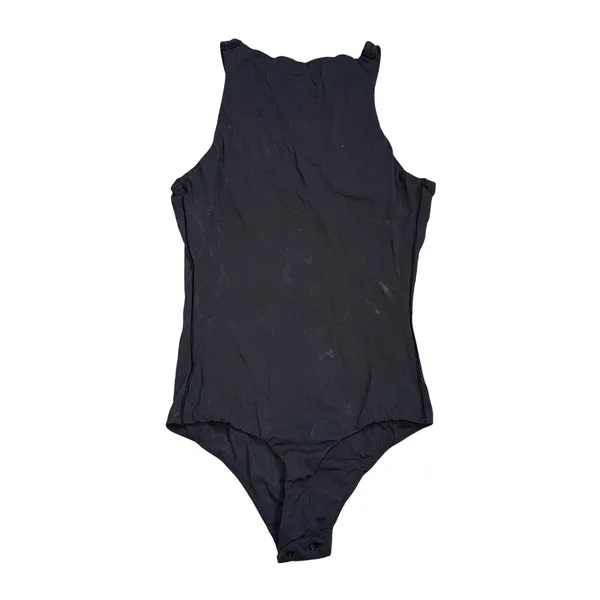 Skims High Neck Thong Bodysuit Womens XS Black Onyx Essential Sleeveless Top - Image 3