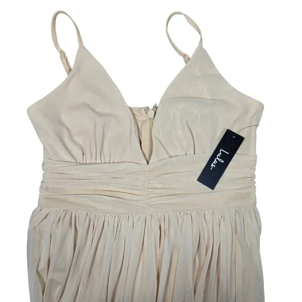 Lulus‎ Queen of the Evening Cream Maxi Dress NWT Size Medium Formal Evening Gown - Image 4
