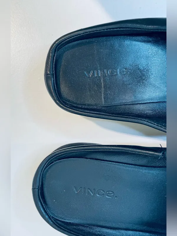 Vince Women’s Graham Slip on Mules Leather Black Clog Size 9 - Image 7