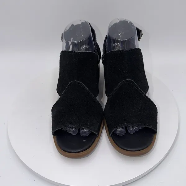 UGG Koolaburra Kaiah Sandals Women's 8.5 Black Suede Comfort Caged Block Heel‎ - Image 3