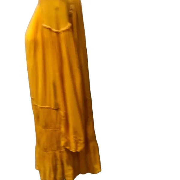 Zara Trafaluc Collection Mustard Yellow Long Sleeve Knee Length Dress XS - Image 5
