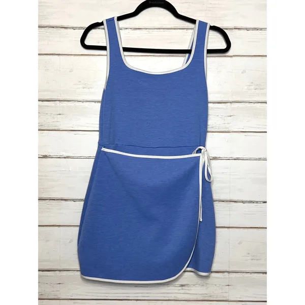 Zenana Blue Athletic Tennis Dress Built-In Shorts Sleeveless Mini Dress Small - Image 2