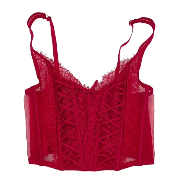 Victoria's Secret Dream Angels Unlined Lace Up Corset Size Small DD Fairycore - Image 2