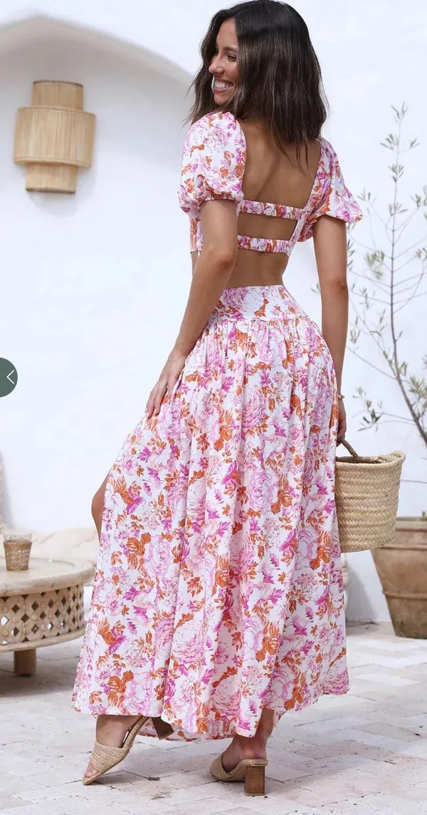 Fortunate One Two Piece Matching Maxi Skirt Set - Image 2