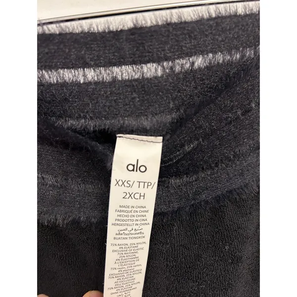 Alo Seamless Luxe Terry High Waist Cuddle Legging -New Women Black | Size: XXS - Image 6