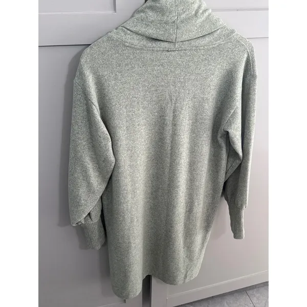 Maeve Anthropologie Cowl Neck Tunic Sweater Sage Green Heathered Knit XS - Image 4