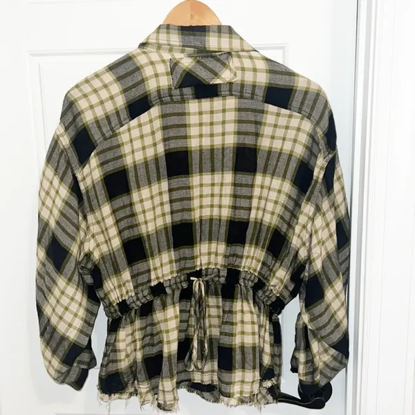 Free People Plaid Long Sleeve Shirt Small - Image 4