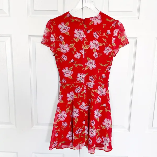 Lovers + Friends x Revolve Cassidy Red Floral Fit & Flare Mini Dress - Image 7