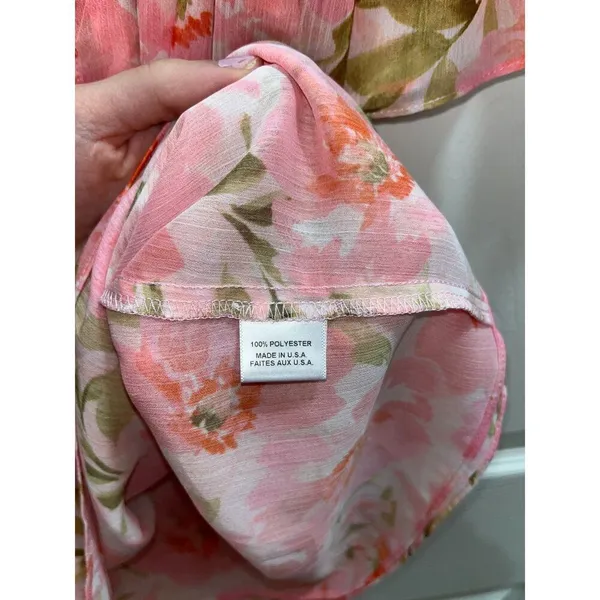 Misa Los Angeles Floral Ruffle Blouse Size Small Elegant Romantic Etheral Classy - Image 6