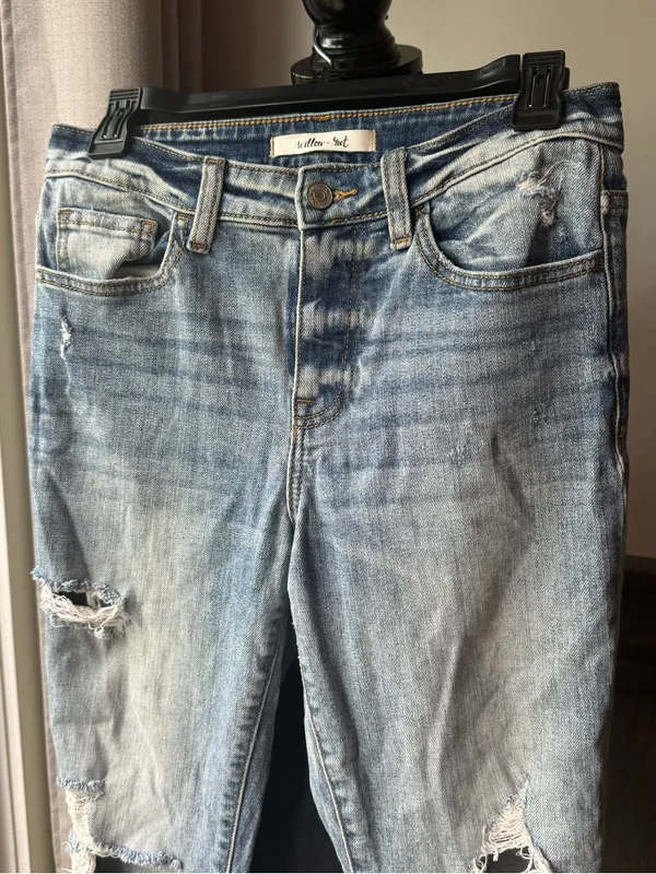 Willow + Root Distressed Denim Jeans Sz 27 Blue - Image 2