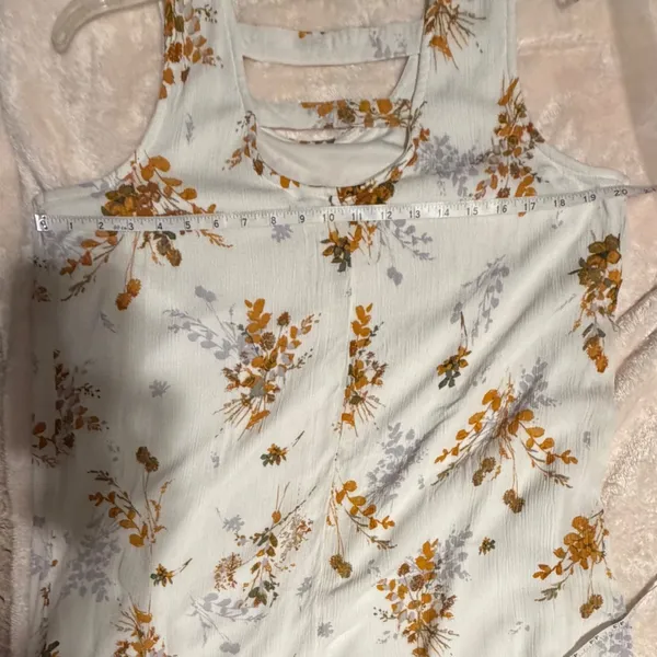 Maurices‎ Womens Floral Sleeveless Shift Dress White Mustard Yellow Size M H1218 - Image 6