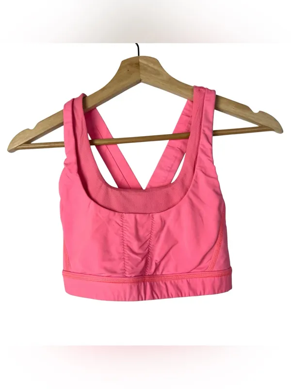 Lululemon Run Stuff Your Bra III Flash Light Neon Pink Athletic Sports Bra 4 - Image 3