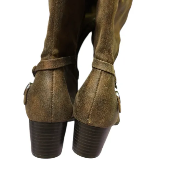 Yuu Womens Ryley Stacked Heel Below Knee Riding Boots Womens 8 W - Image 7