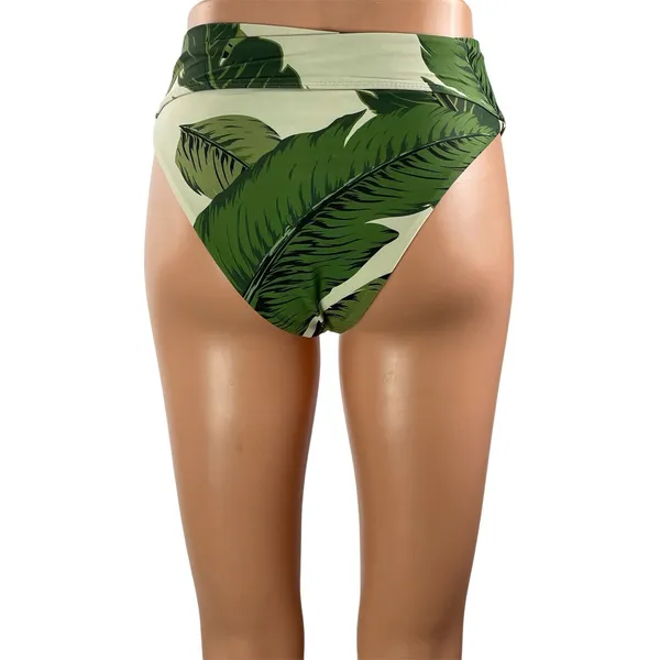 Beach Riot x Stone Cold Fox Green Leaf High Waist Bikini Bottom Swimwear Size S - Image 3