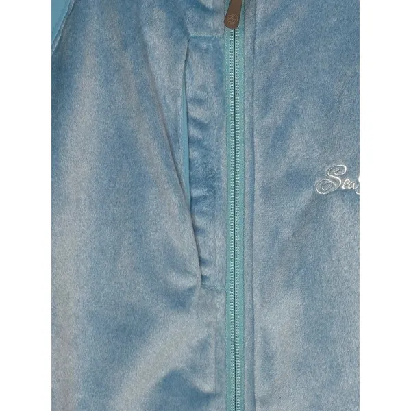 Peter‎ Millar Full Zip Fleece Vest Womens M Blue Sea Island Golf Warmth Hybrid - Image 7