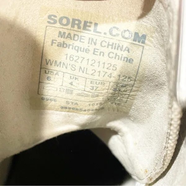 Sorel Size 6.5 Joan of Arctic White Canvas Wedge Booties NL2174-125 Camo - Image 6