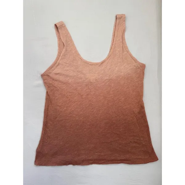 Treasure & Bond Tank Top Ombre tan Brown Slub Knit Gradient Raw Hem Sz M - Image 2
