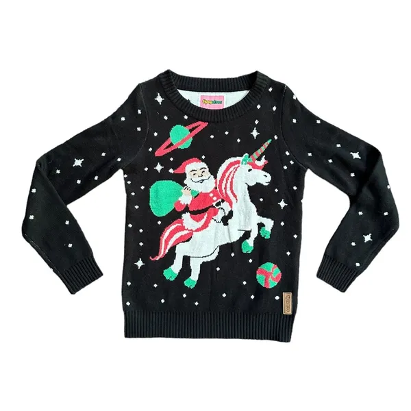 Tipsy Elves Women Santa Unicorn Ugly Christmas Sweater by Size Small - Image 3
